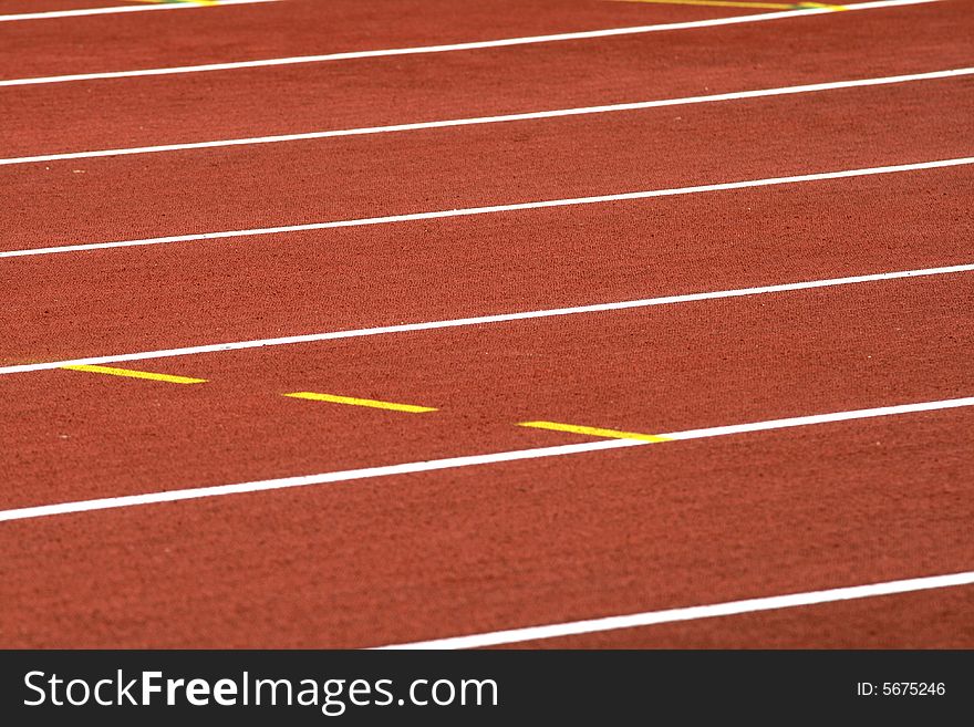 Lines of competition running field at a stadium.