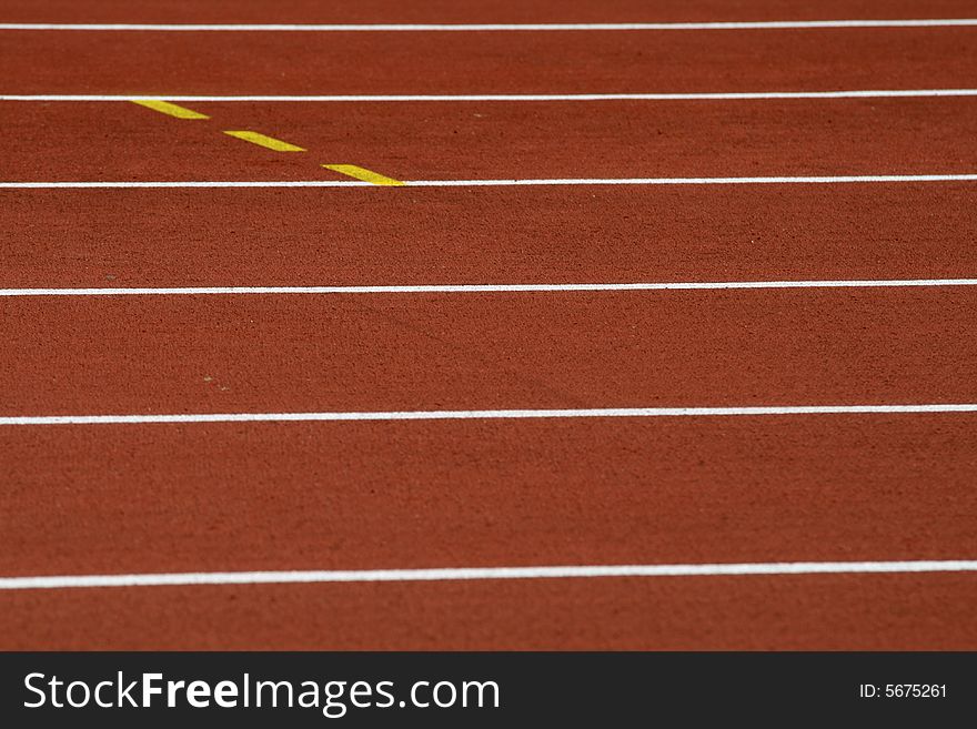 Lines of competition running field at a stadium.