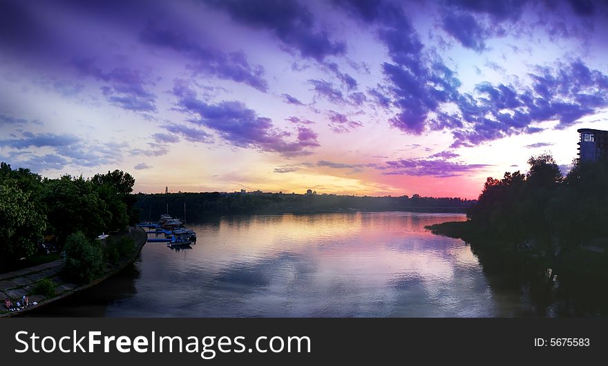 Sunset On The River