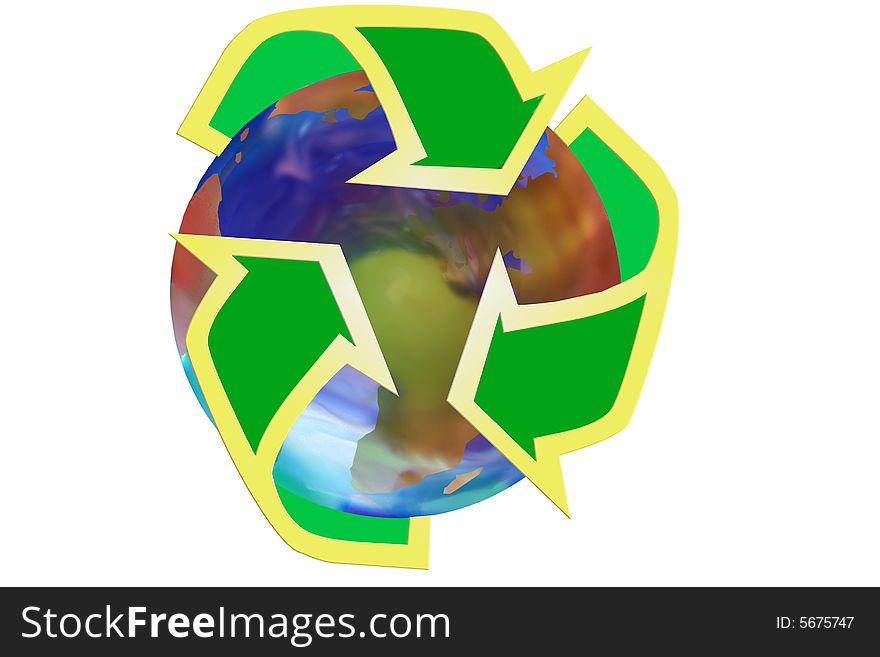 Recycle icon illustration on a  background