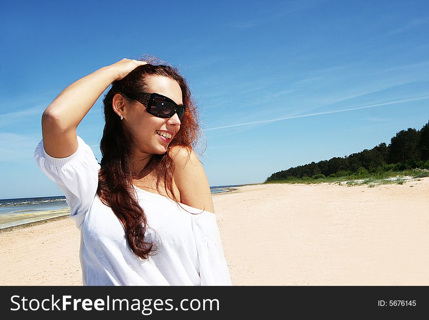 young girl on the beach. young girl on the beach