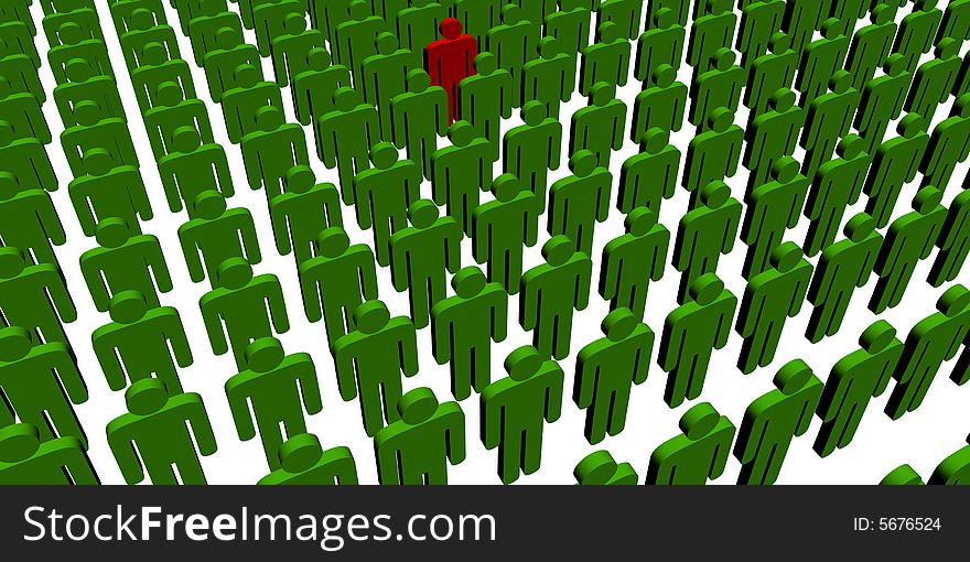 3d illustration - isolated 3d people - outsider