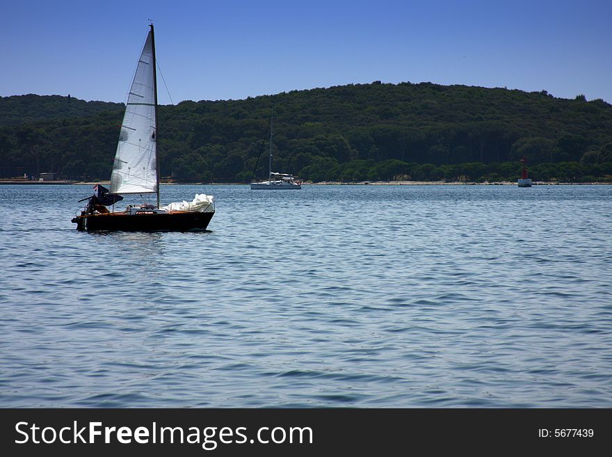 Sailing on the adriatic sea.