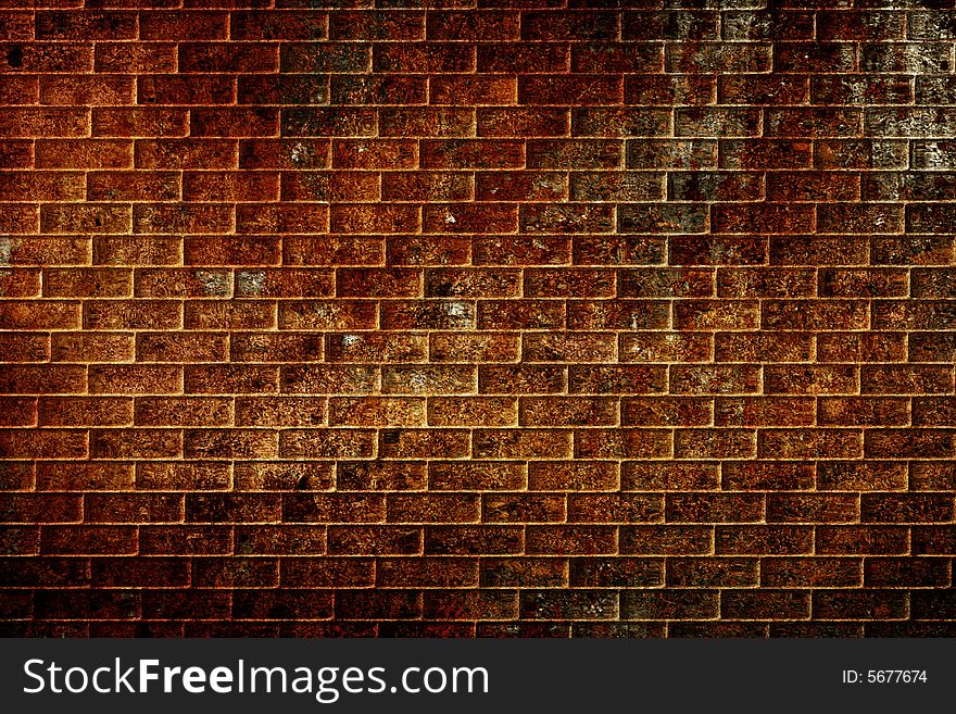 Grunge background under orange light