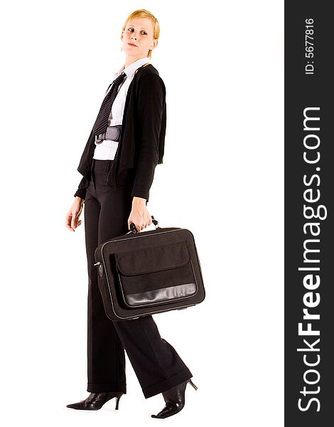 Business woman with her laptop bag