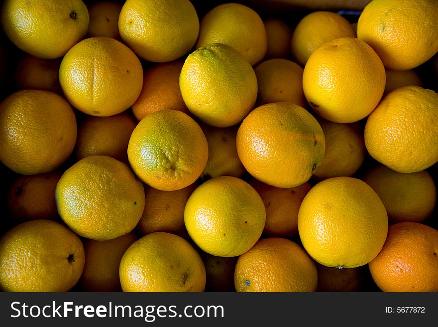 Stacked Juicy Oranges