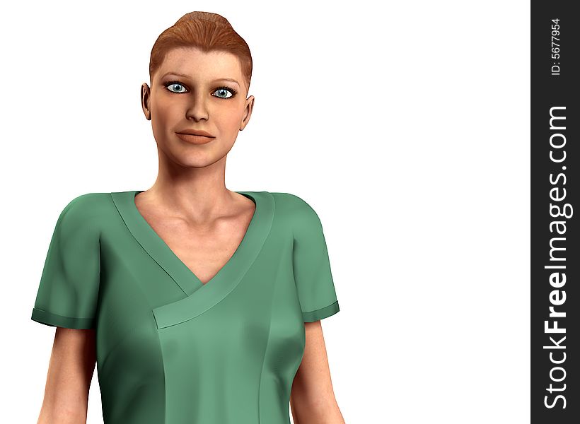 A image of a nurse in scrubs clothing.