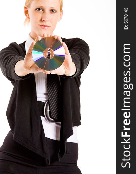 Business Woman With A CD