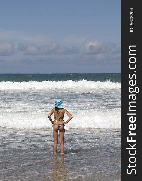 Woman In The Seaside Under The Sun