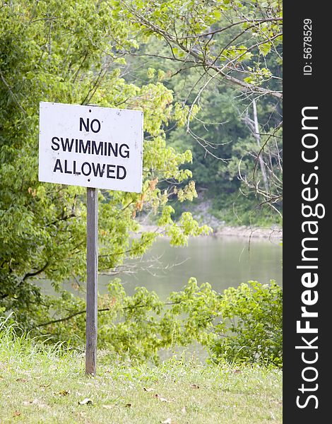 No Swimming Sign