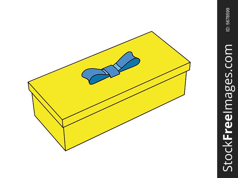 Little yellow gift box - 3d isolated illustration ( with vector eps format)