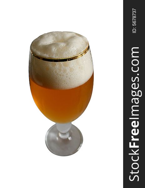 Isolated shot of a glass of beer, with clipping path