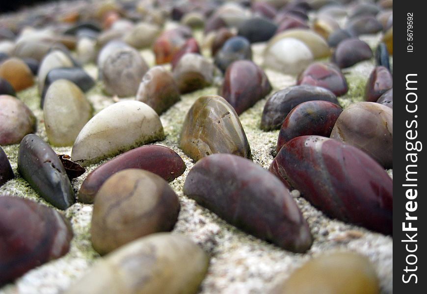 A close up for stones on a path way