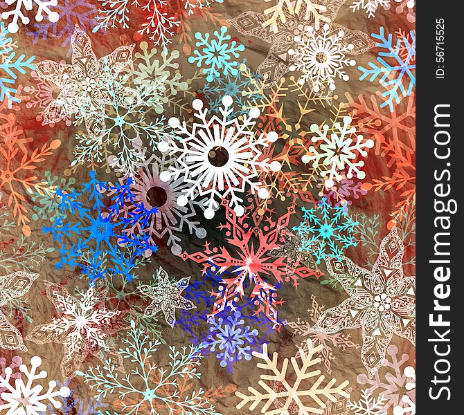 Multi-colored snowflakes