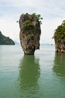 James Bond (Ko Tapu) Island With Reflection Stock Photo