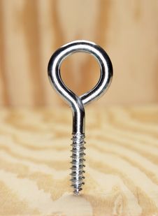 Eye Hook In Plywood Royalty Free Stock Image Eye Hook In Plywood Royalty Free Stock Image