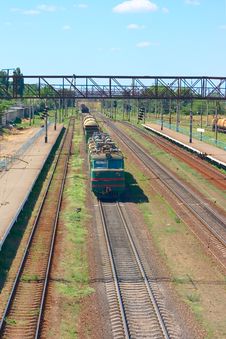 Train On Rails Way - Background Royalty Free Stock Photo Train On Rails Way - Background Royalty Free Stock Photo