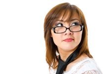 Beautiful Japanese Businesswoman Looking Up Stock Photography Beautiful Japanese Businesswoman Looking Up Stock Photography