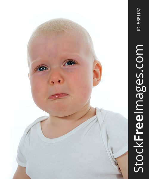 Little Baby Girl with hair stuck up taken closeup