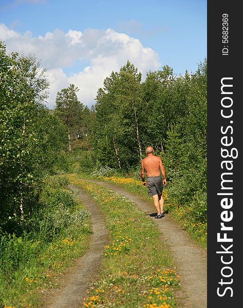 Man In Rural Landscape