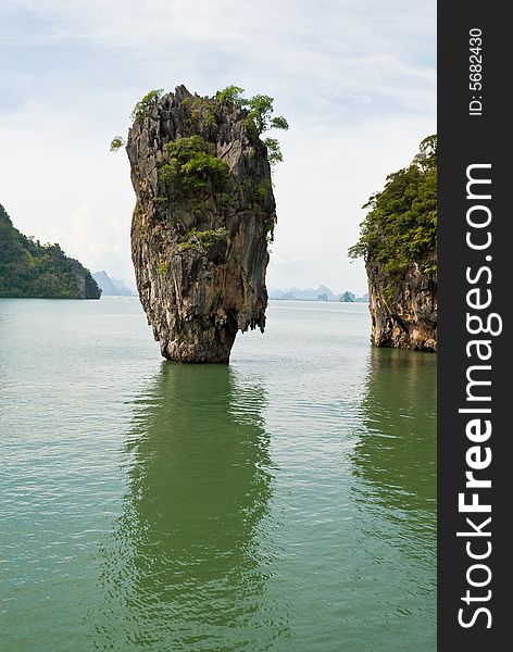 James Bond (Ko Tapu) island with reflection, Thailand