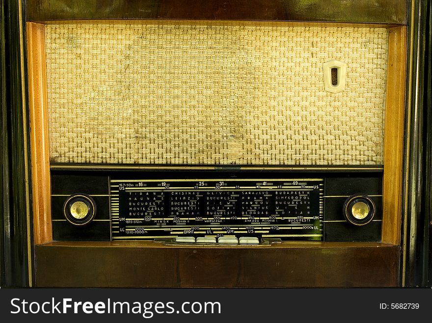 Vintage Radio Closeup,black and yellow