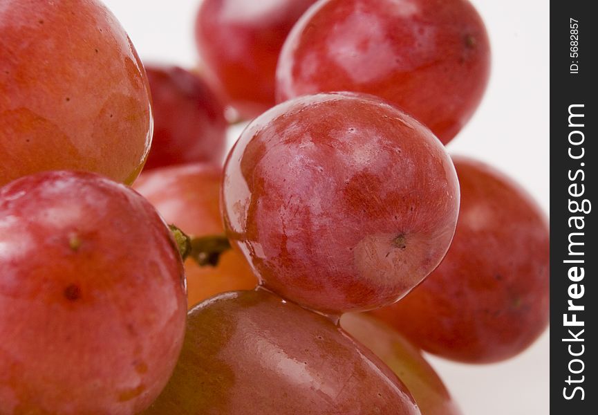 Macro grape on white ground