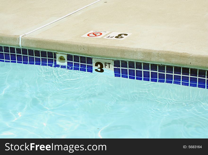 Three foot swimming pool water marker