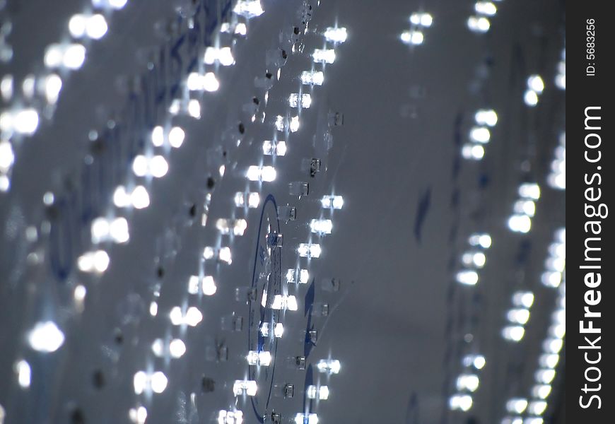 A field of luminodiodes that goes in a distance