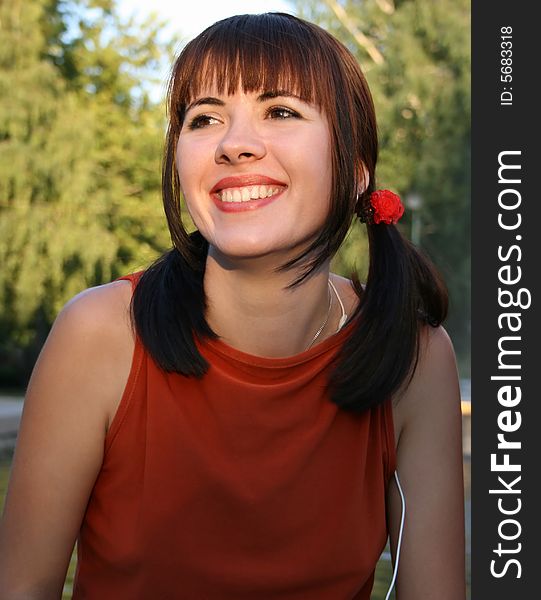 Smiling young girl in natural light. Smiling young girl in natural light