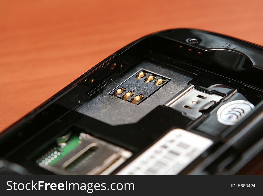 Empty cell phone SIM card slot