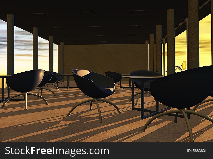 Illustration of open conference room