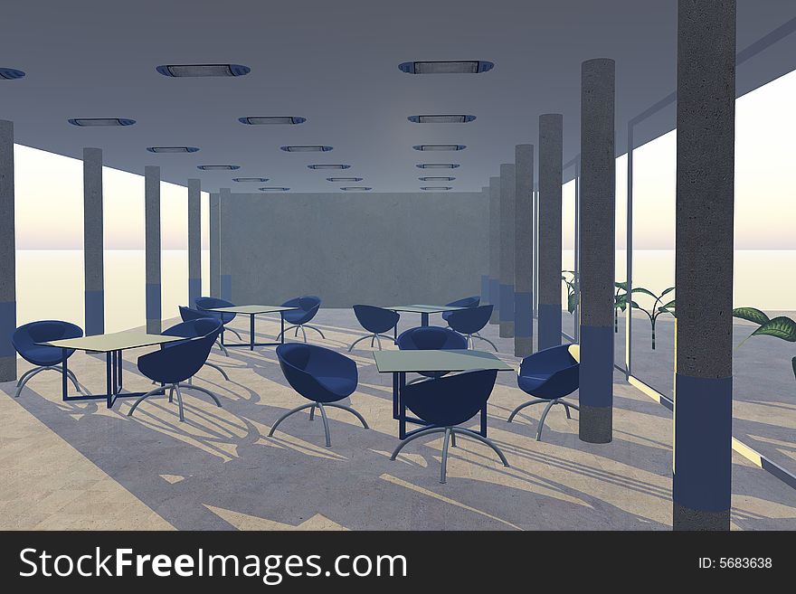 Illustration of open conference room