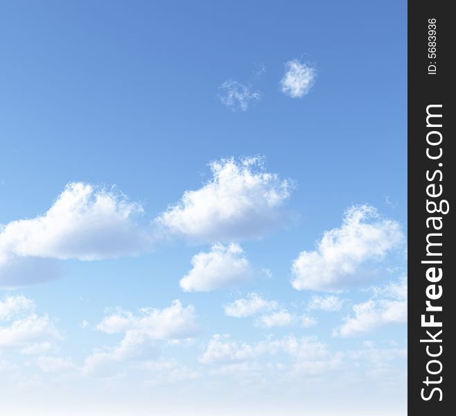 Beautiful summer cloudscape. 3d image. Beautiful summer cloudscape. 3d image