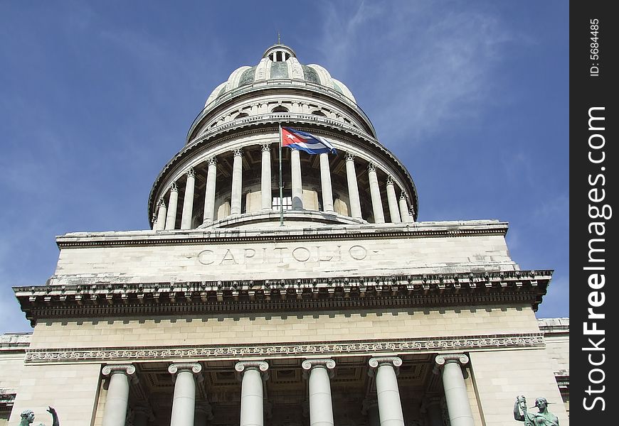 Capitol's front view, Havana Cuba (horizontal). Capitol's front view, Havana Cuba (horizontal)