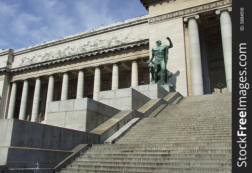 Capitol's entrance stair, south side, Havana Cuba