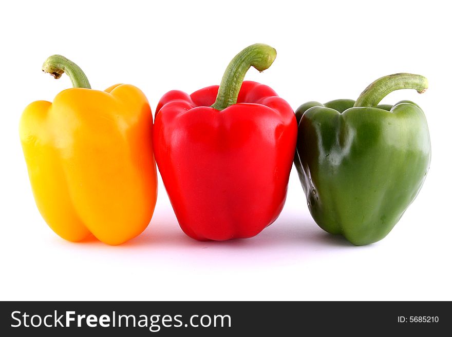 Pepper a vegetable is isolated in white