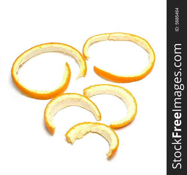 Orange peel isolated on white for your design