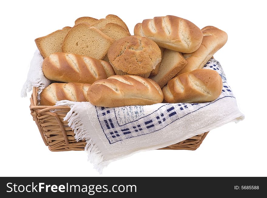 Bread assortment isolated on white background. Bread assortment isolated on white background.