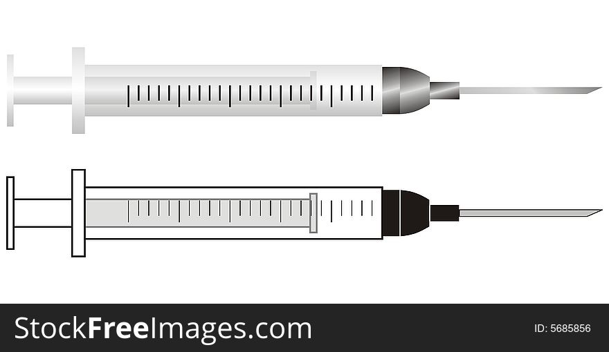 Art illustration of stylized syringes