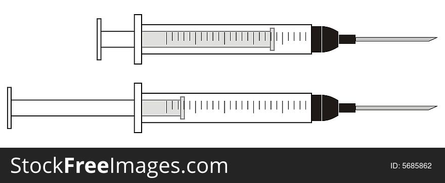 Art illustration of stylized syringes