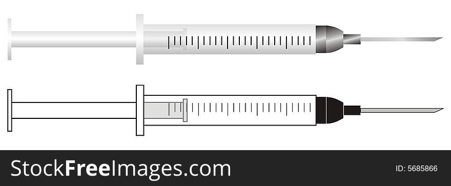 Art illustration of stylized syringes