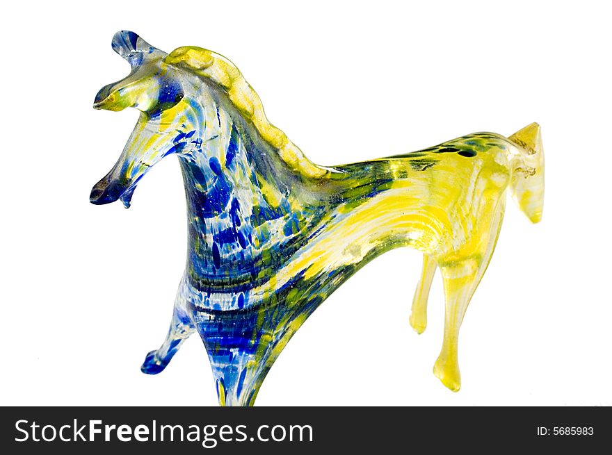 Murano glass horse isolated on white