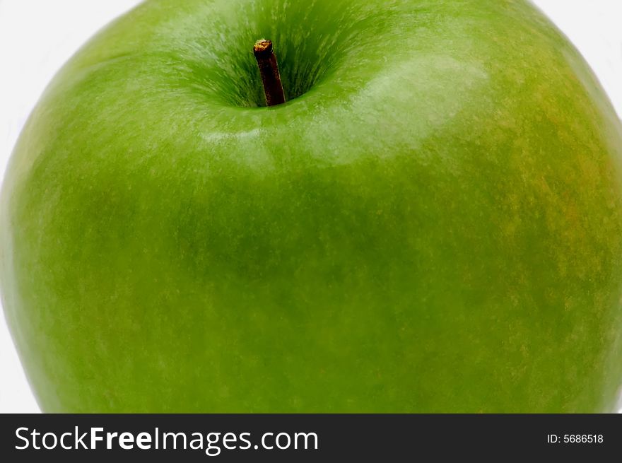 Tasty green apple isolated on the white background