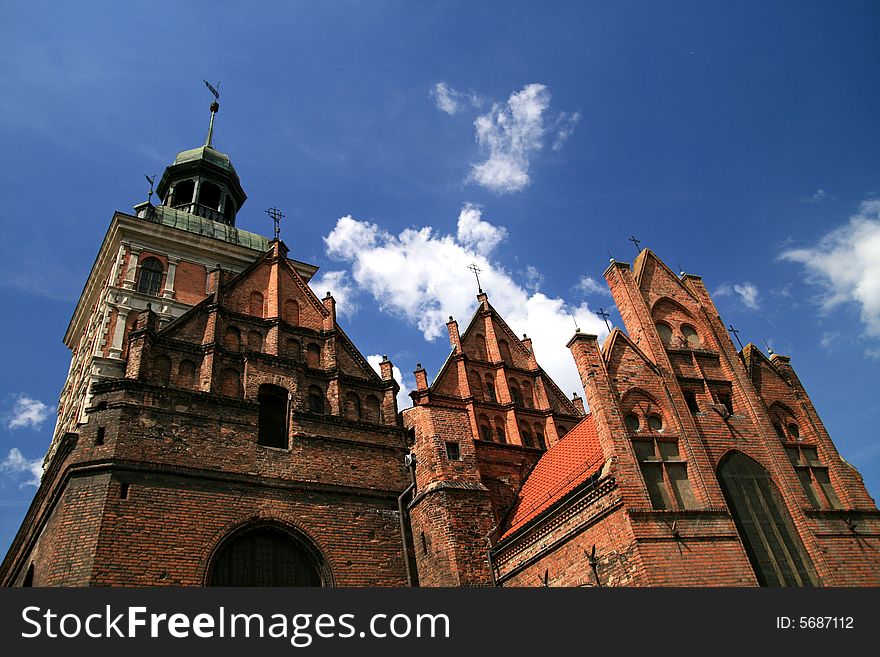 Church - historical building -  Gdansk (Danzig), Poland,. Church - historical building -  Gdansk (Danzig), Poland,