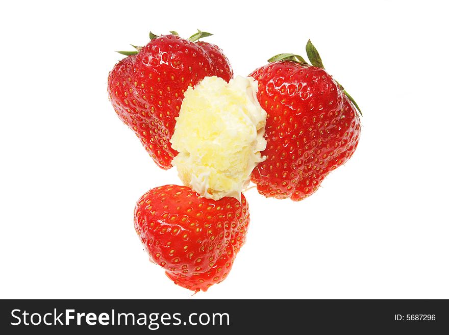 Isolated Strawberries And Cream