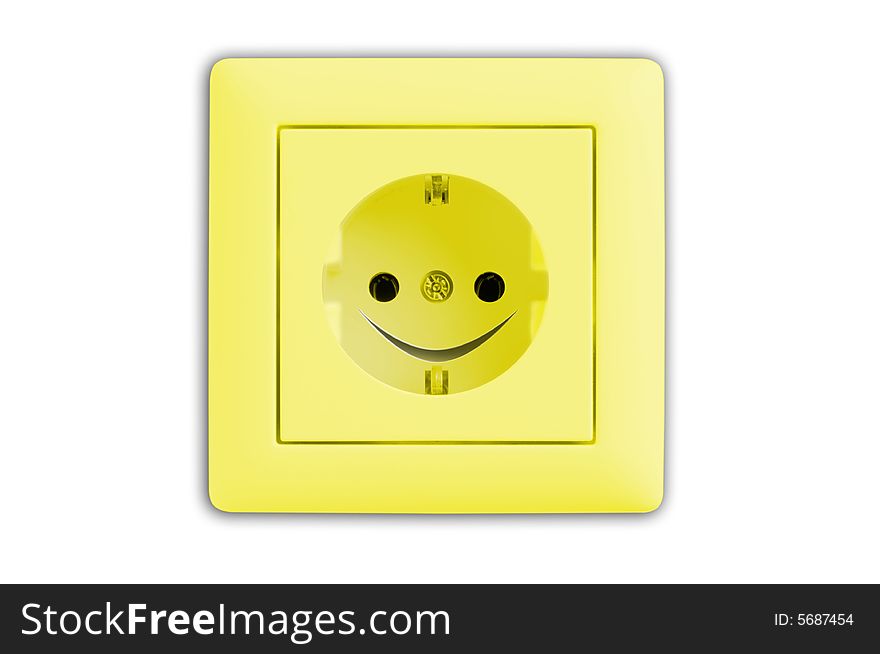 Yellow Outlet with sad mouth