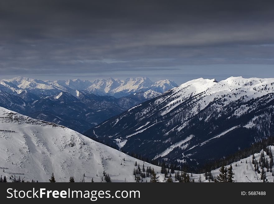 Mountains and clouds