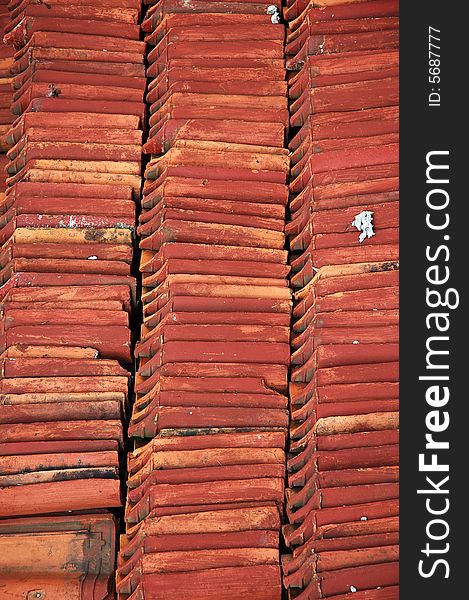 Image of stacks of roof tiles.