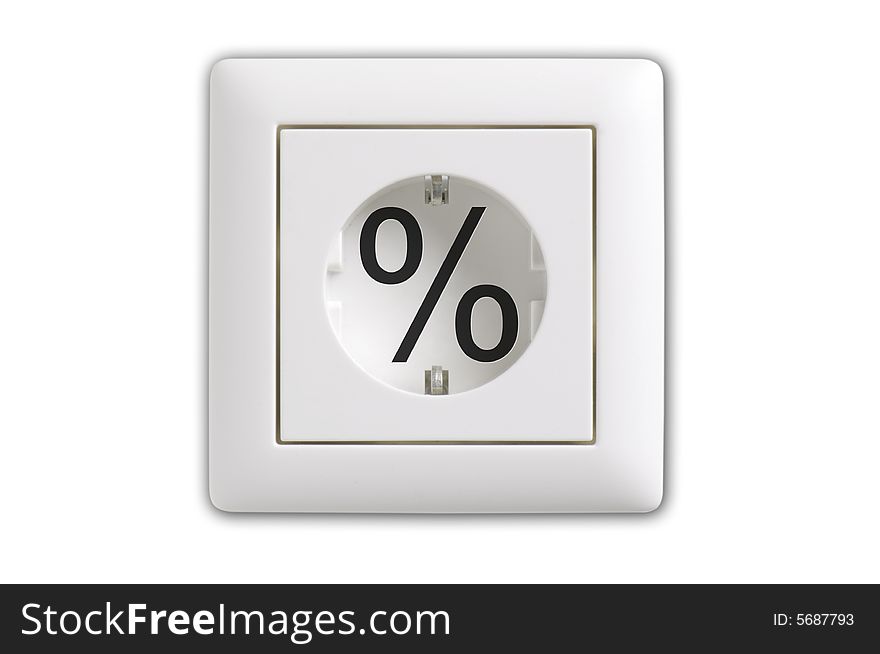 Outlet for energy with per cent symbol